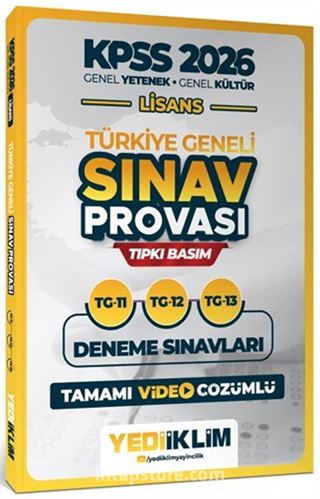 2026 KPSS Lisans Genel Yetenek Genel Kültür Türkiye Geneli Sınav Provası Tıpkı Basım 11-12-13 Deneme Sınavları Tamamı Video Çözümlü