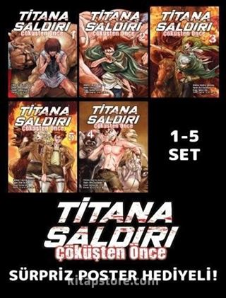 Titana Saldırı - Çöküşten Önce 1-5 Poster Hediyeli Manga Set