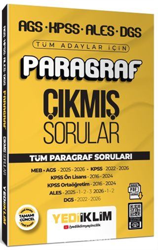 AGS KPSS ALES DGS Tüm Adaylar İçin Paragraf Tamamı PDF Çözümlü Çıkmış Sorular