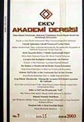 Sayı:15 Bahar 2003 Ekev Akademi Dergisi