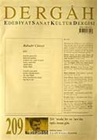Temmuz 2007, Sayı 209, Cilt XVIII / Dergah Edebiyat Sanat Kültür Dergisi