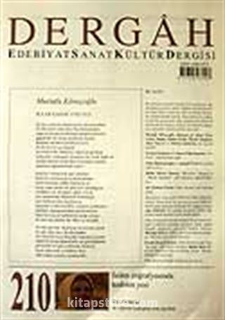Ağustos 2007, Sayı 210, Cilt XVIII / Dergah Edebiyat Sanat Kültür Dergisi